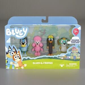 🔥Bluey & Friends School Pack Bluey, Coco, Honey, Snickers Figure Set Toy NWT💥